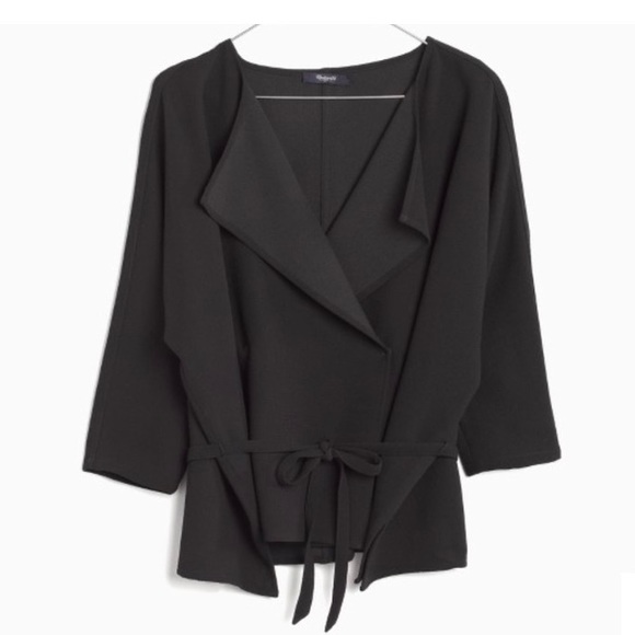 ⚡️sale⚡️Madewell Black Crepe Kimono Style wrap - Picture 2 of 9
